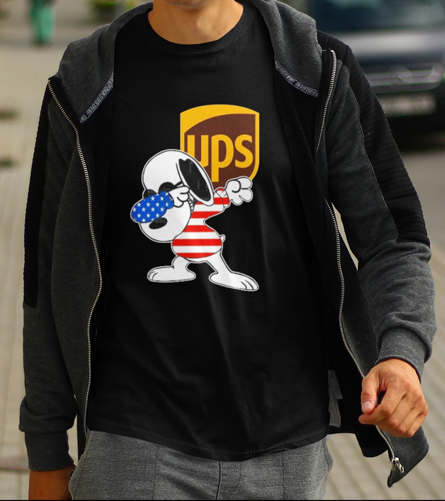UPS Snoopy Dabbing American Flag Style T-Shirt