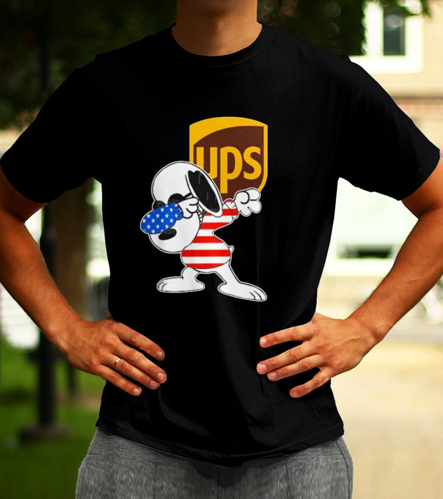 UPS Snoopy Dabbing American Flag Style T-Shirt