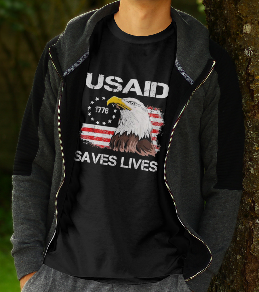 USAID Saves Lives 1776 American Flag Eagle T-Shirt