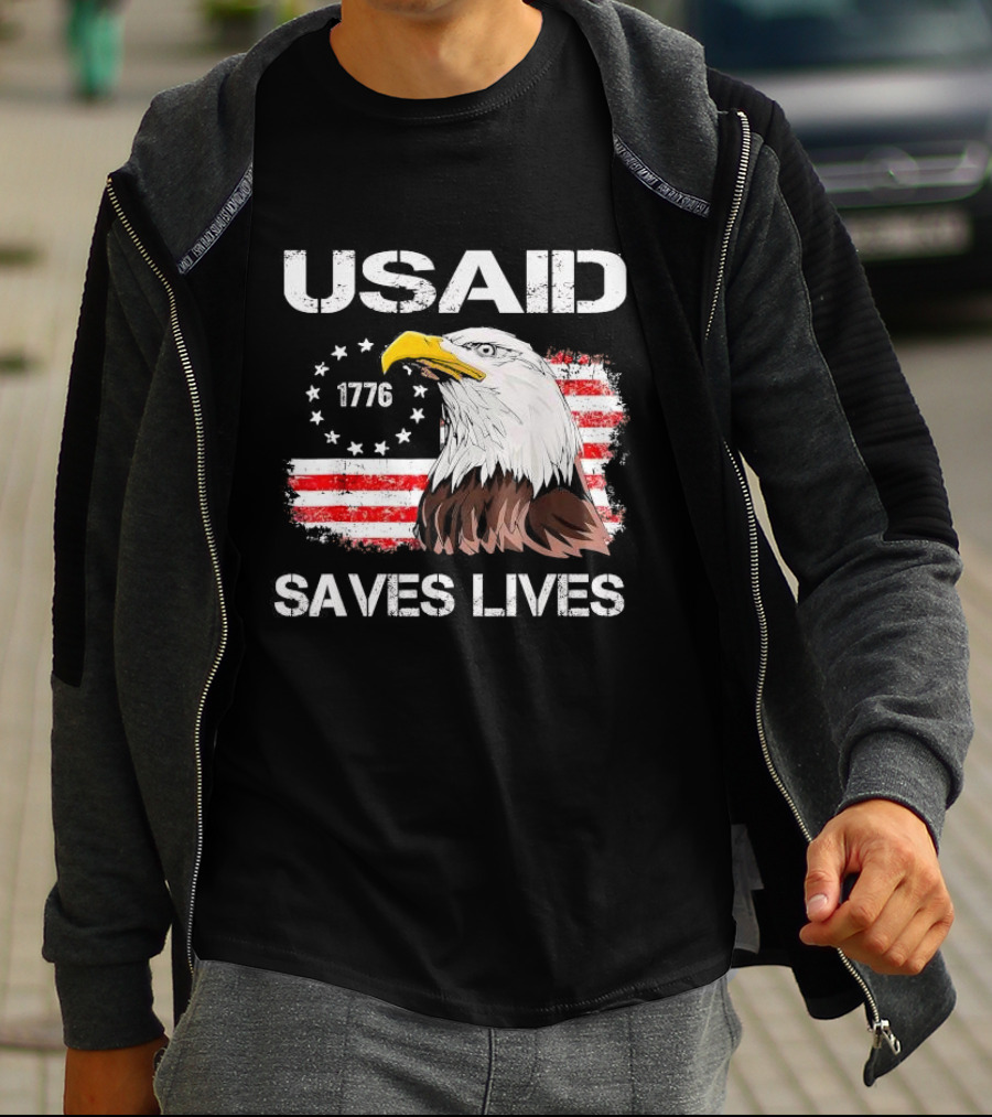 USAID Saves Lives 1776 American Flag Eagle T-Shirt