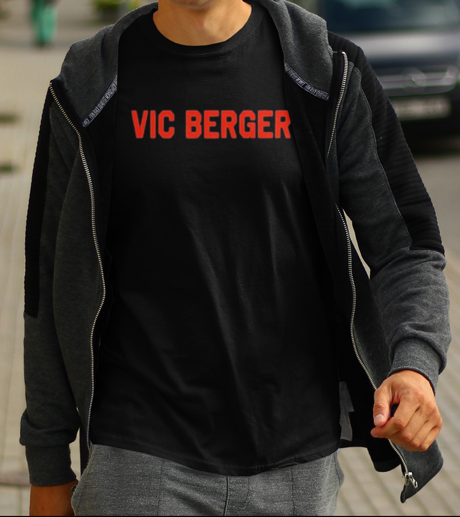 Vic Berger Red Text Bold Style T-Shirt