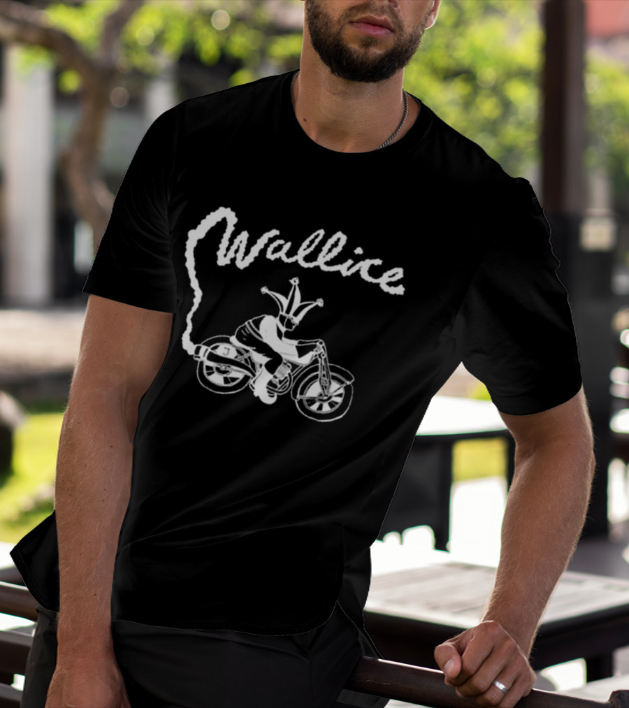 Wallice Clown On Motorcycle Illustration T-Shirt
