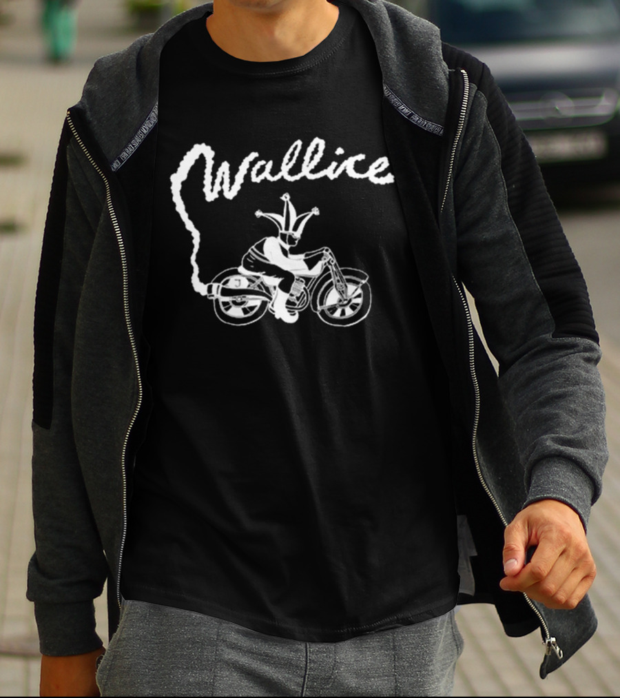 Wallice Clown On Motorcycle Illustration T-Shirt