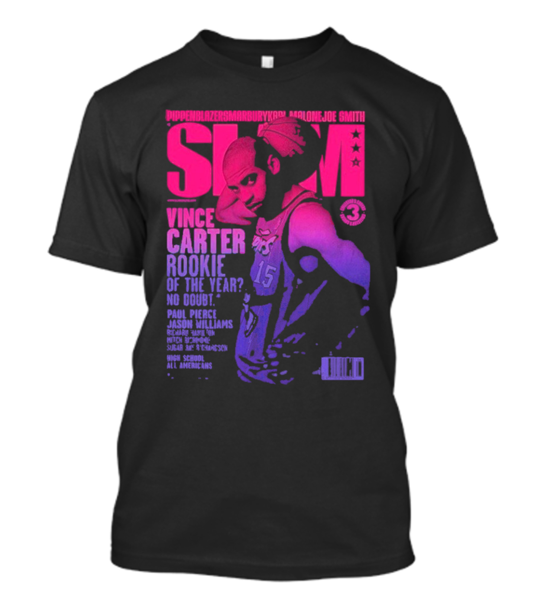 Vince Carter Toronto Rookie Of The Year 1999 SLAM 15 Gradient T-Shirt