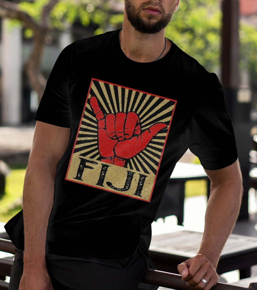 Fiji Retro Shaka Vintage Island Surfer T-Shirt