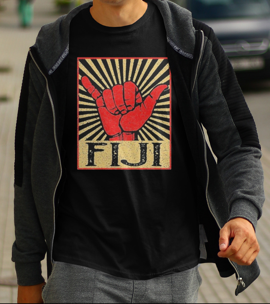 Fiji Retro Shaka Vintage Island Surfer T-Shirt