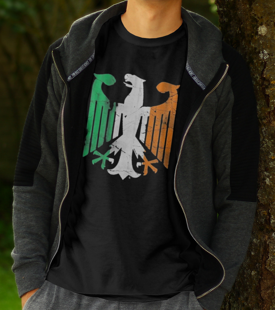 Vintage Irish German Eagle Emblem St Patrick’s Day Heritage T-Shirt
