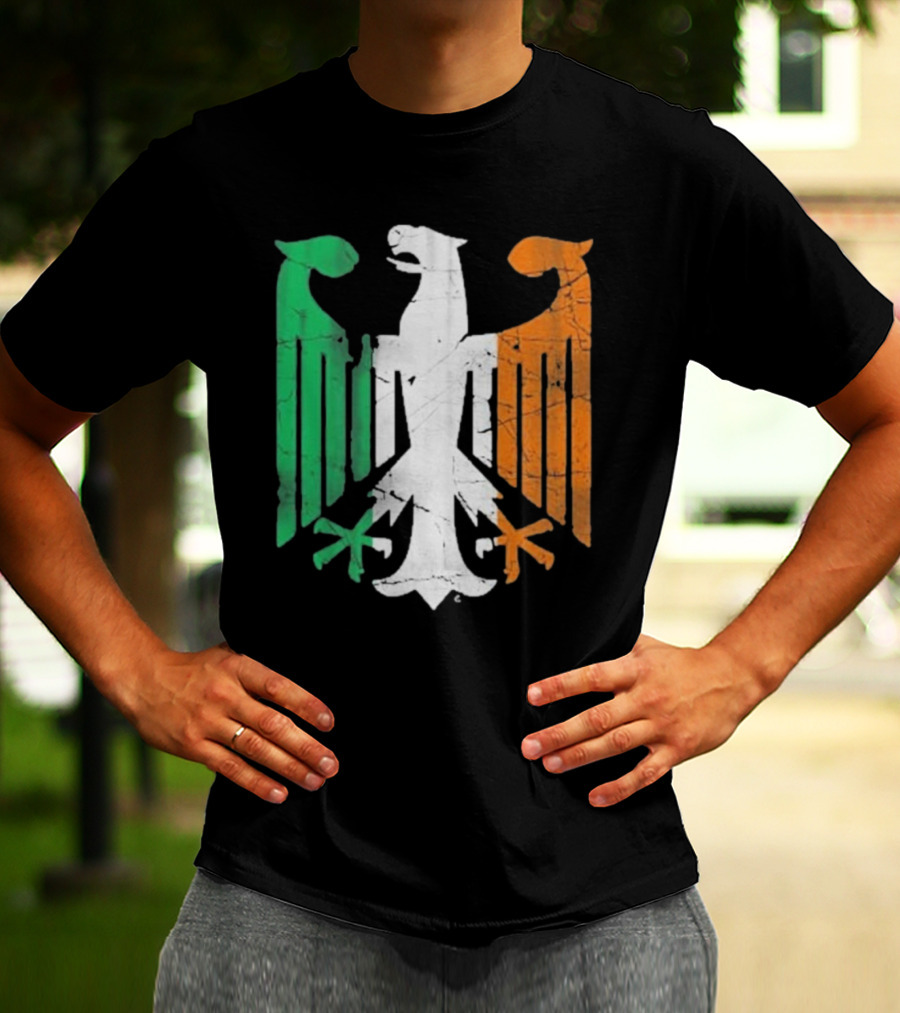 Vintage Irish German Eagle Emblem St Patrick’s Day Heritage T-Shirt