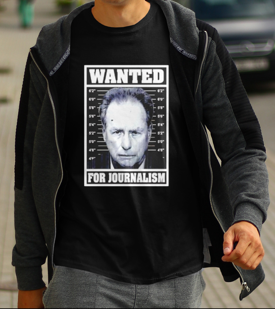 Wanted Satire For Journalism With Shot Image T-Shirt