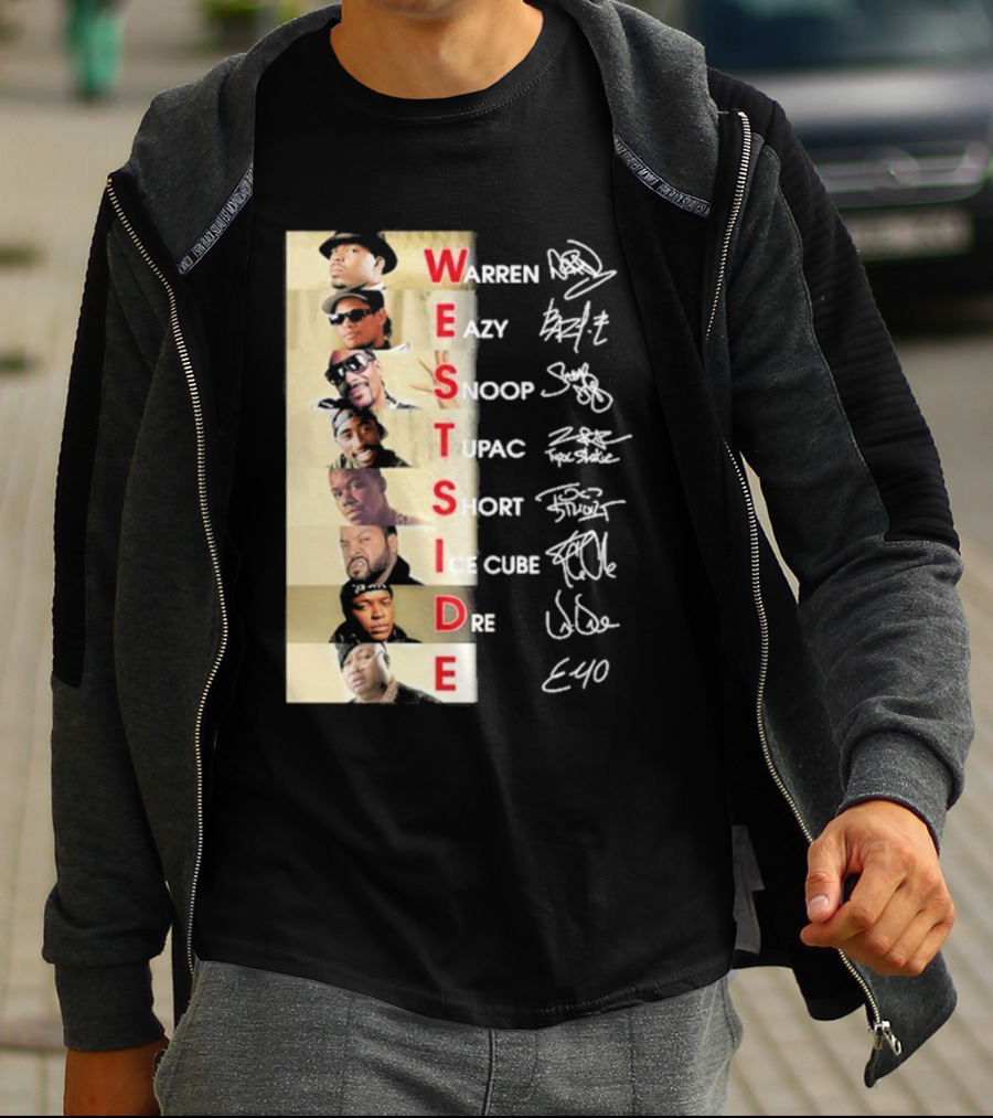 Warren Eazy Snoop Tupac Short Ice Cube Dre E40 Westside T-Shirt