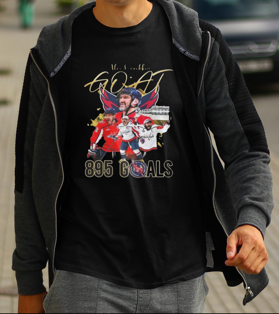 Washington Capitals NHL Alex Ovechkin GOAT 895 Goals Signature Collection T-Shirt