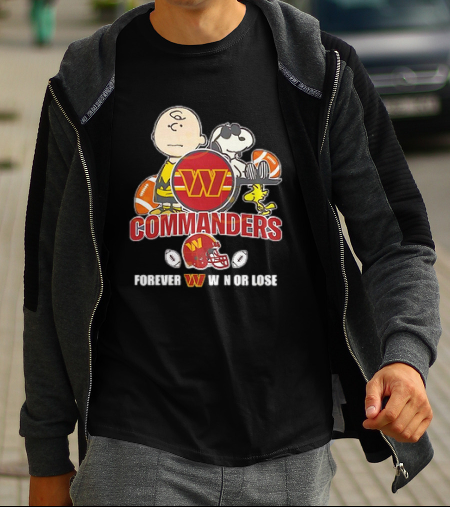 Washington Commanders X Peanuts Collaboration Forever W Not Loose T-Shirt