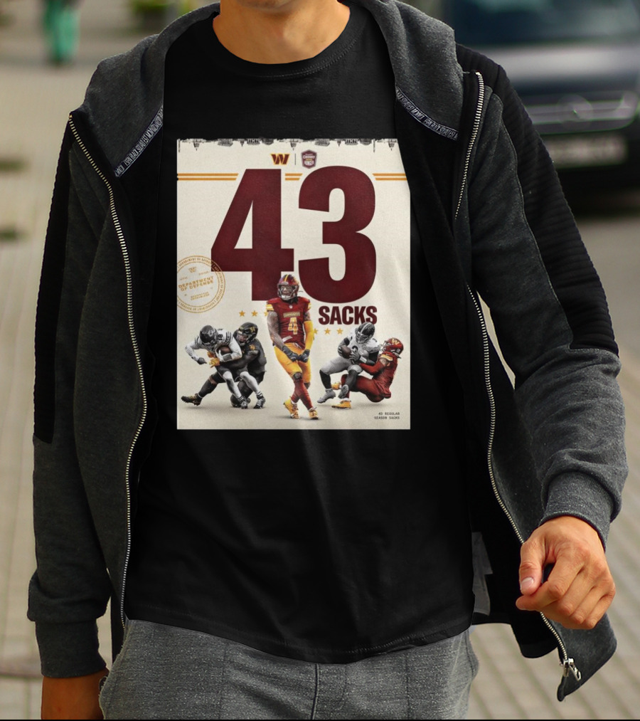 Washington Commanders 43 Sacks Chunky Sacks Hunger Program T-Shirt