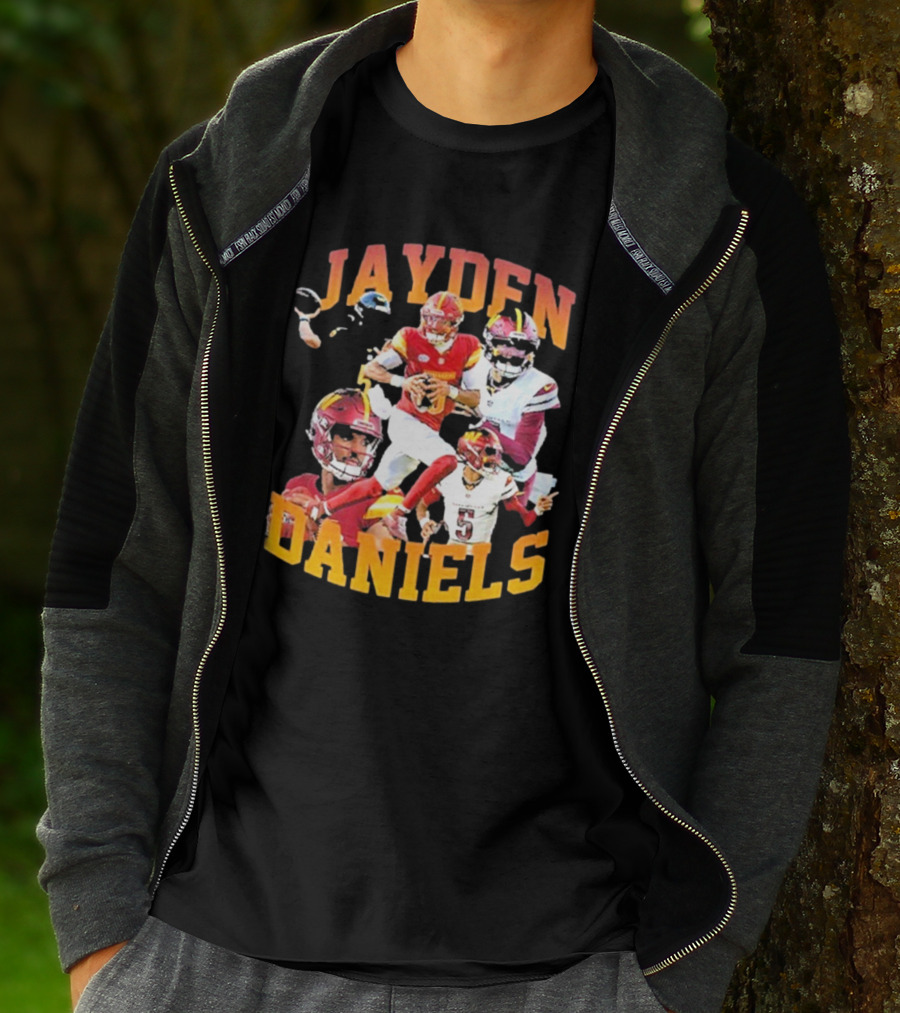 Jayden Daniels Washington Commanders Football Player Collage T-Shirt