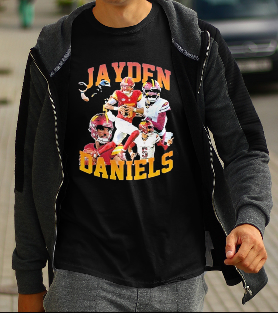 Jayden Daniels Washington Commanders Football Player Collage T-Shirt