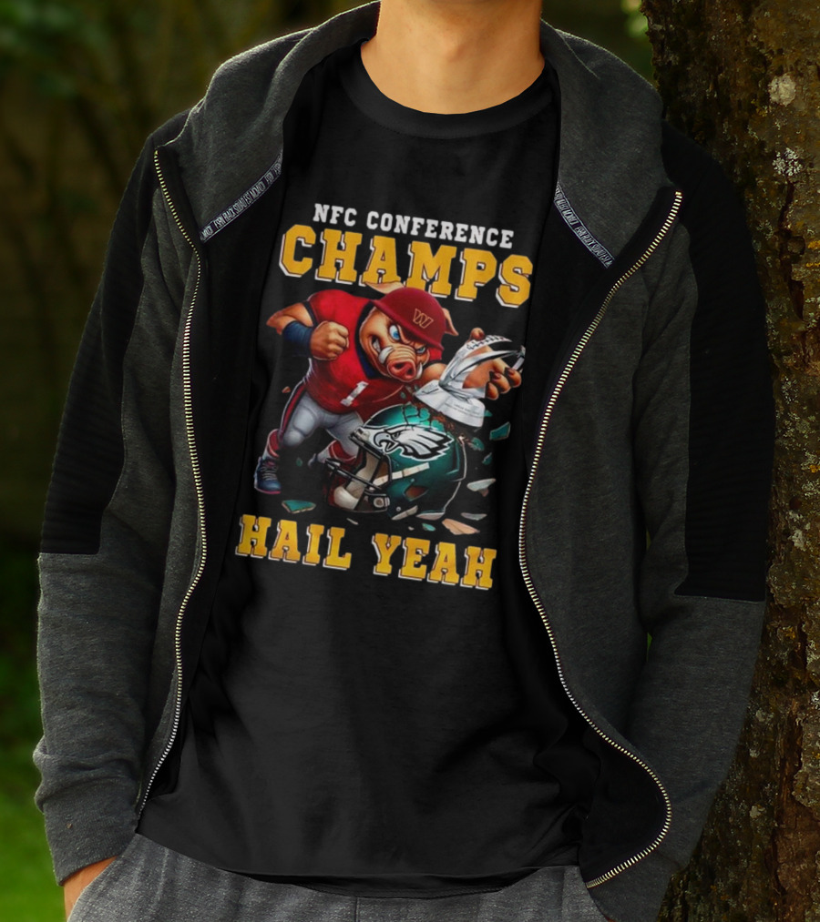 NFC Conference Champs Hail Yeah 2025 Washington Commanders Victory Celebration T-Shirt