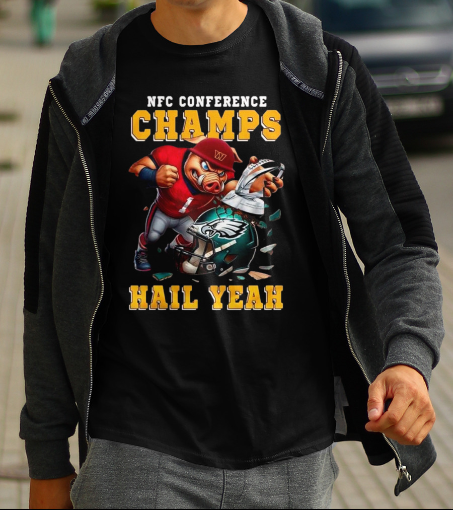 NFC Conference Champs Hail Yeah 2025 Washington Commanders Victory Celebration T-Shirt