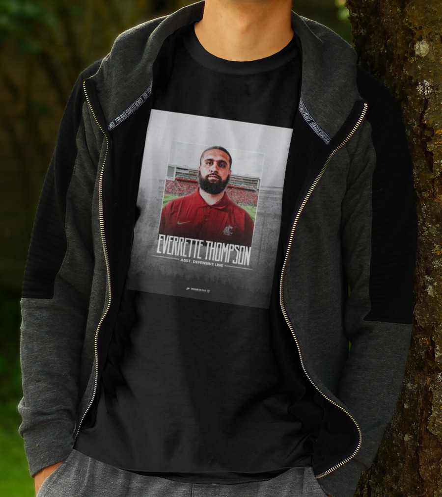 Washington State Football Everette Thompson Assistant Defensive Line Coach Palouse Stadium T-Shirt