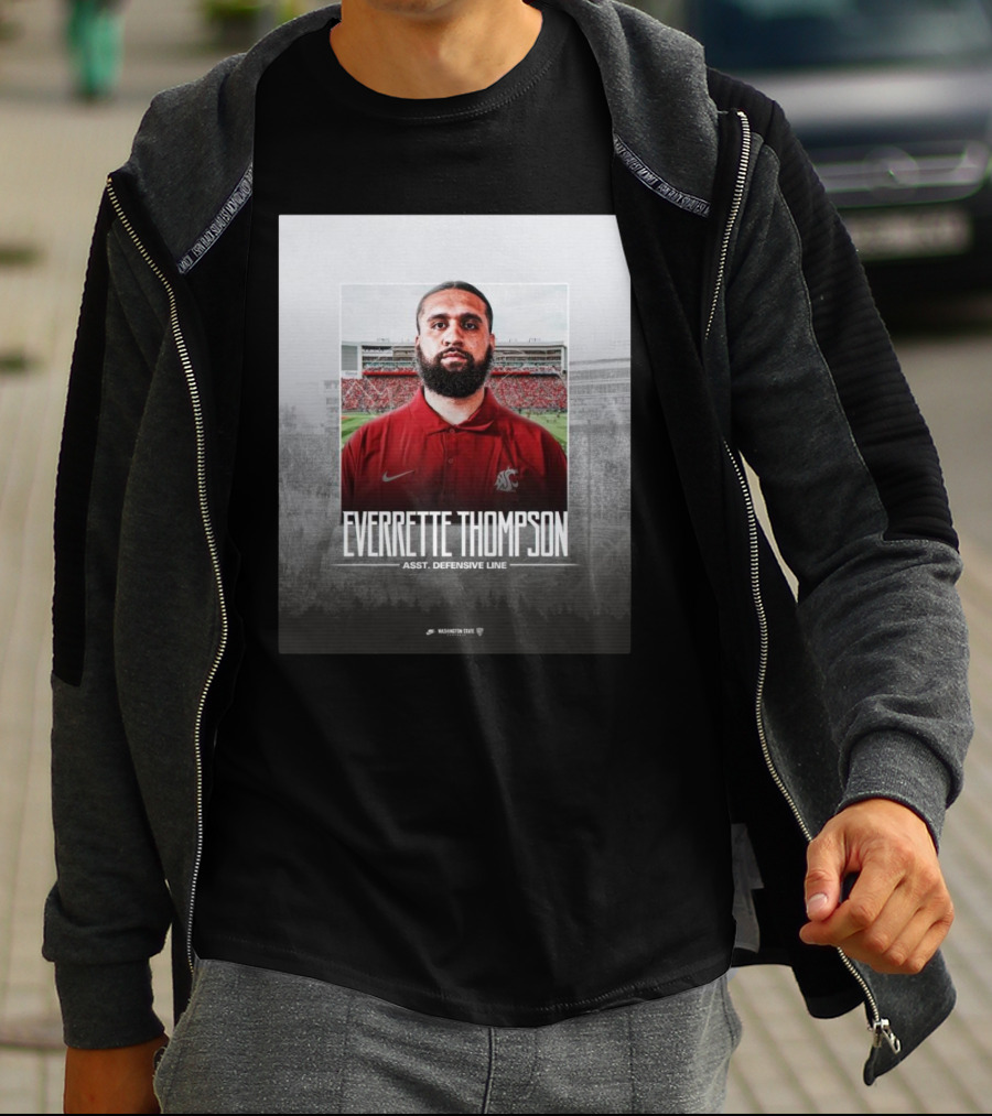 Washington State Football Everette Thompson Assistant Defensive Line Coach Palouse Stadium T-Shirt