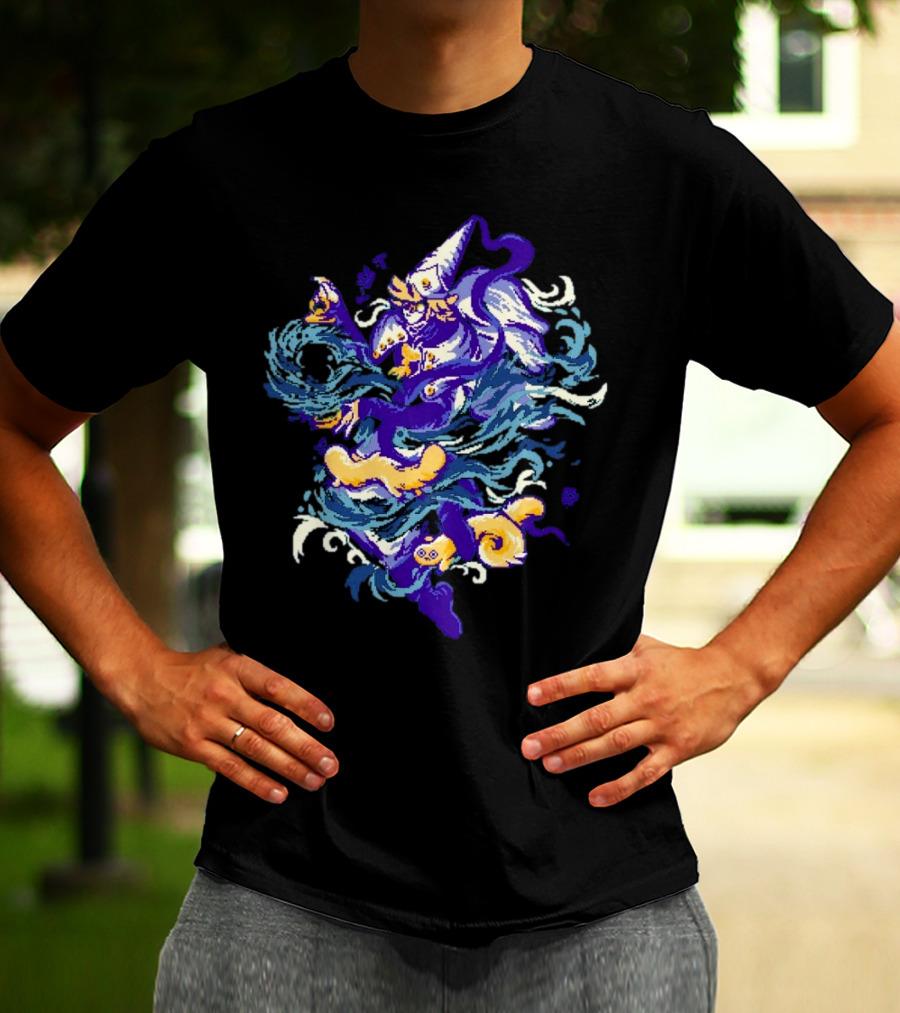 Water Witch Purple Fish Mystic Waves T-Shirt