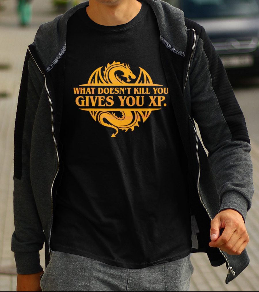 What Doesn’t Kill You Gives You XP Dragon Icon Dungeons And Dragons T-Shirt