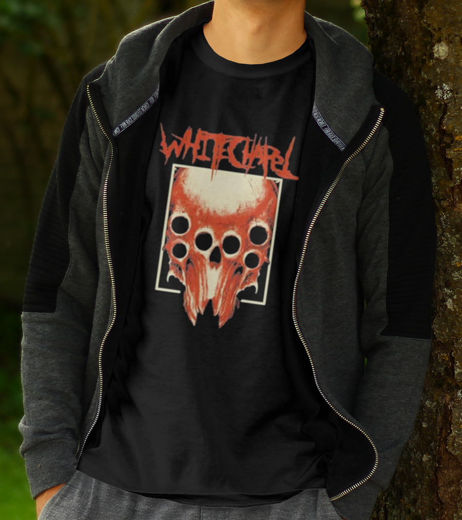 Whitechapel Skull Bone With Red Cult Woods Imagery T-Shirt