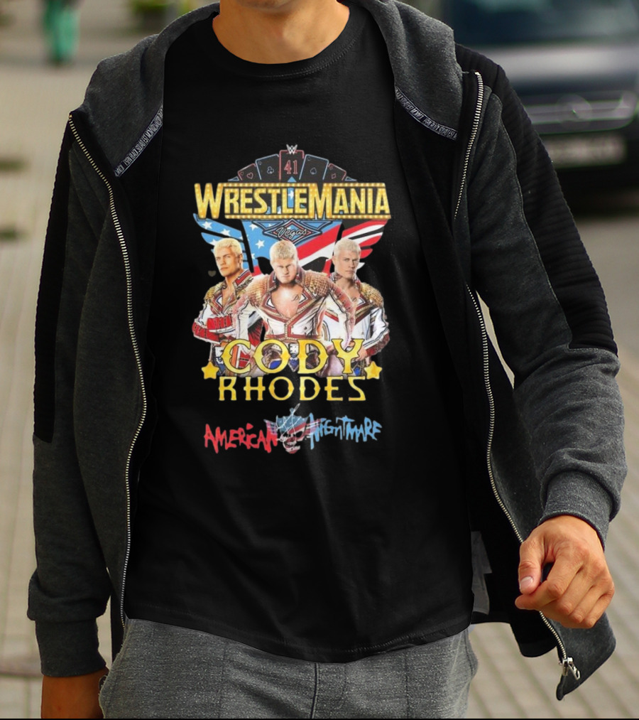 Wrestlemania 41 Cody Rhodes American Nightmare Vegas 2025 T-Shirt
