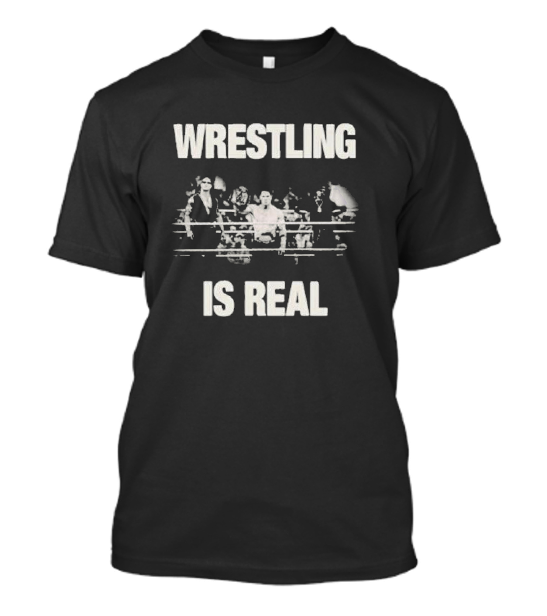 WWE Wrestling Is Real Vintage Wrestlers In Ring T-Shirt