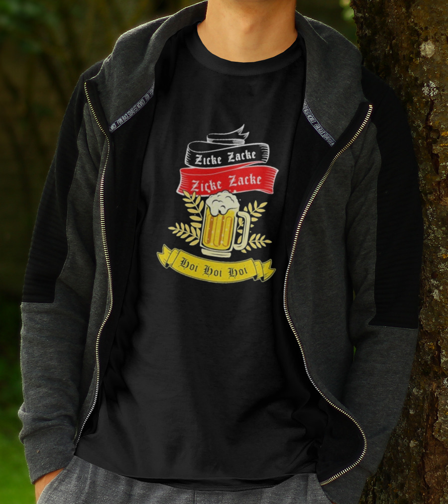 Zicke Zacke Oktoberfest Beer Germany Flag Hoi Hoi Hoi T-Shirt