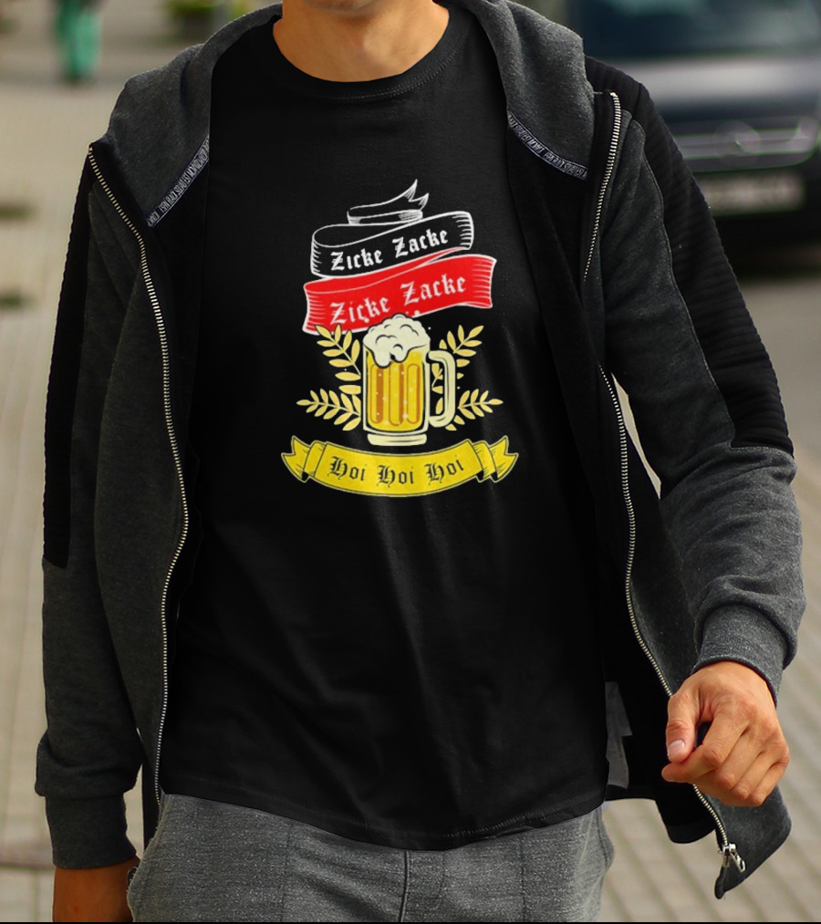 Zicke Zacke Oktoberfest Beer Germany Flag Hoi Hoi Hoi T-Shirt