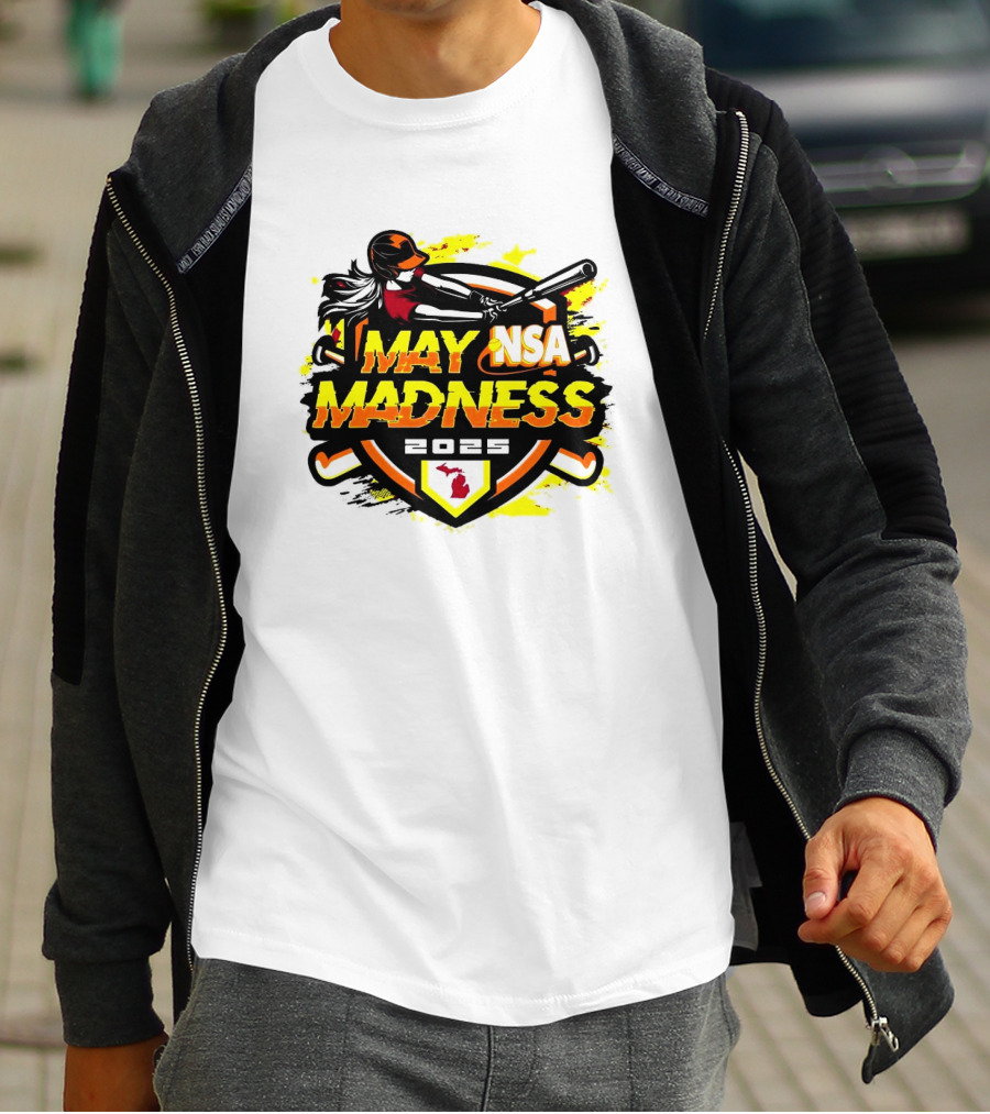 2025 NSA May Madness Fastpitch Tournament Michigan Logo T-Shirt