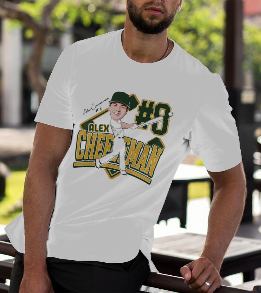 Alex Cheeseman #8 Baseball Caricature 2025 T-Shirt