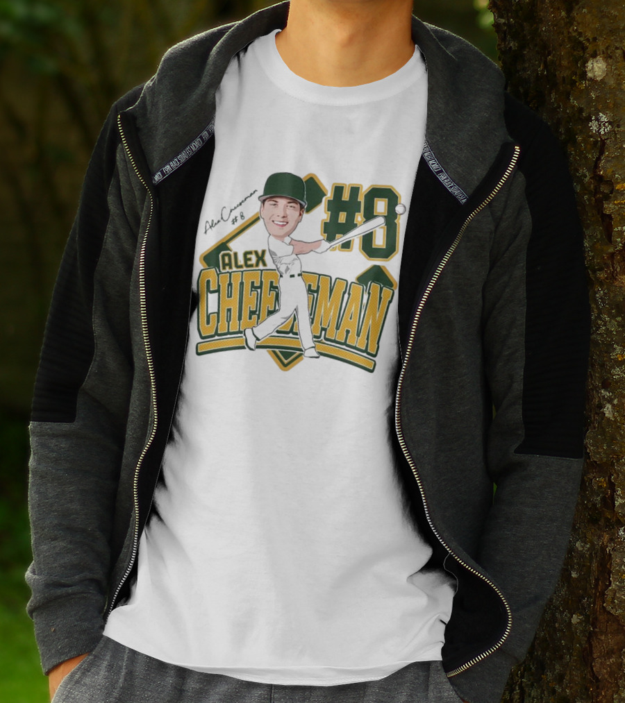 Alex Cheeseman #8 Baseball Caricature 2025 T-Shirt