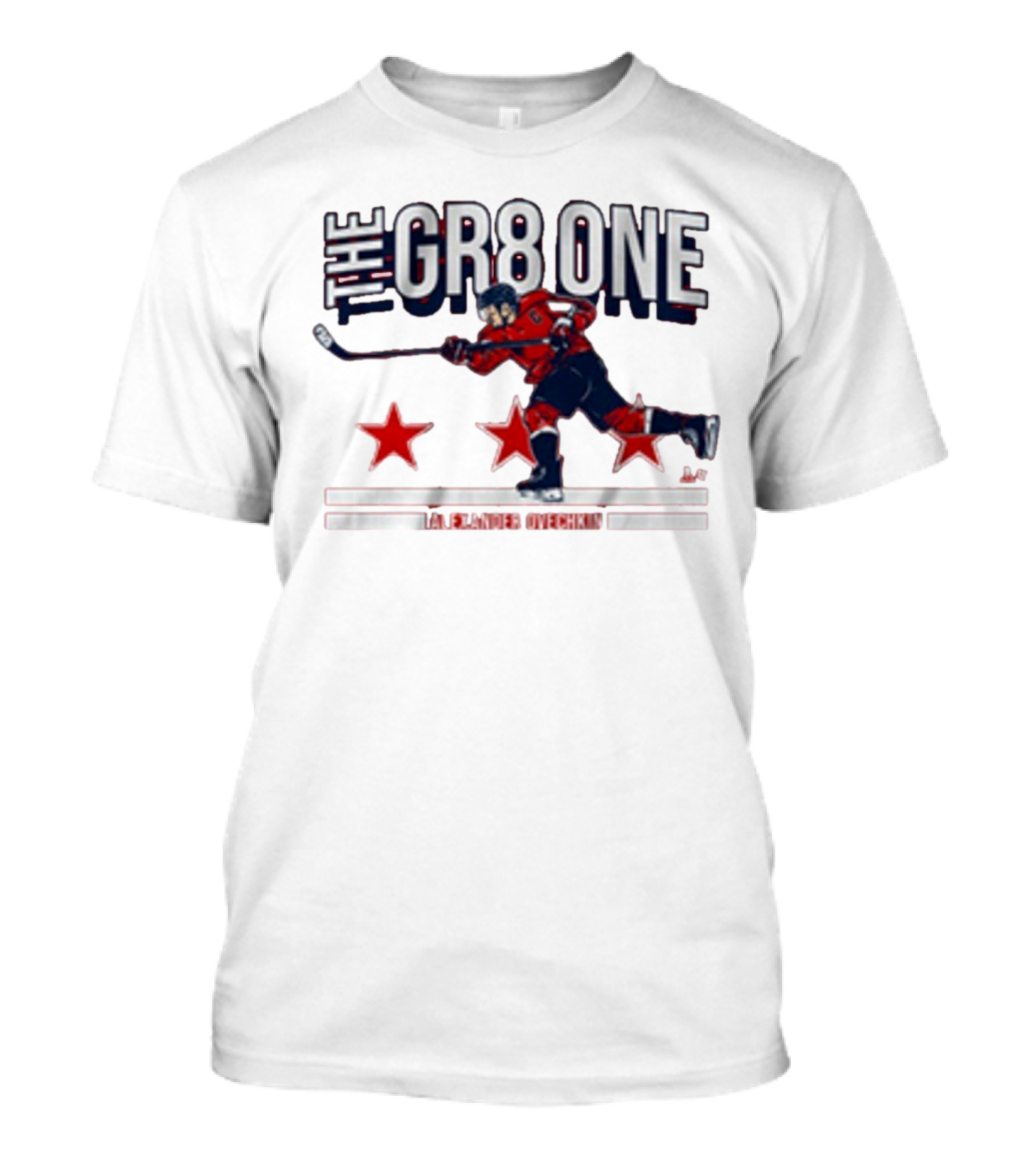 The GR8 One Alexander Ovechkin Hockey Player With Stars And Stick T-Shirt