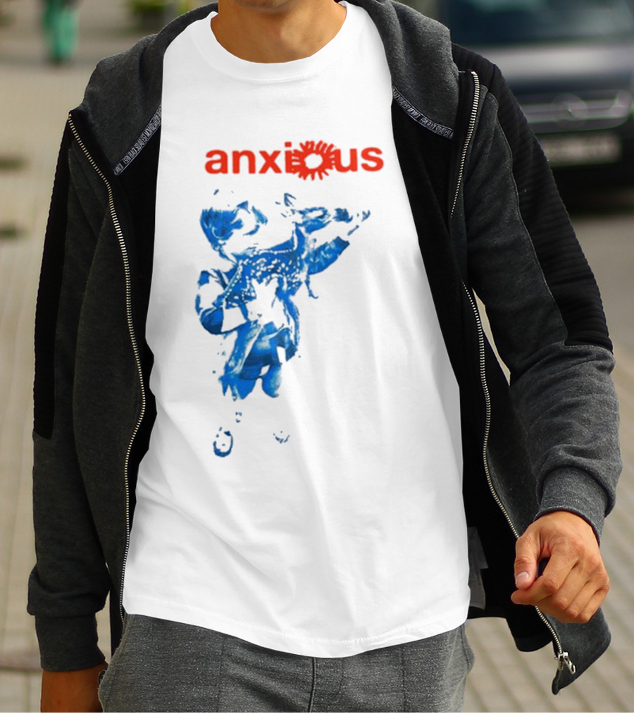 Anxious Blue Abstract Deer Kid T-Shirt