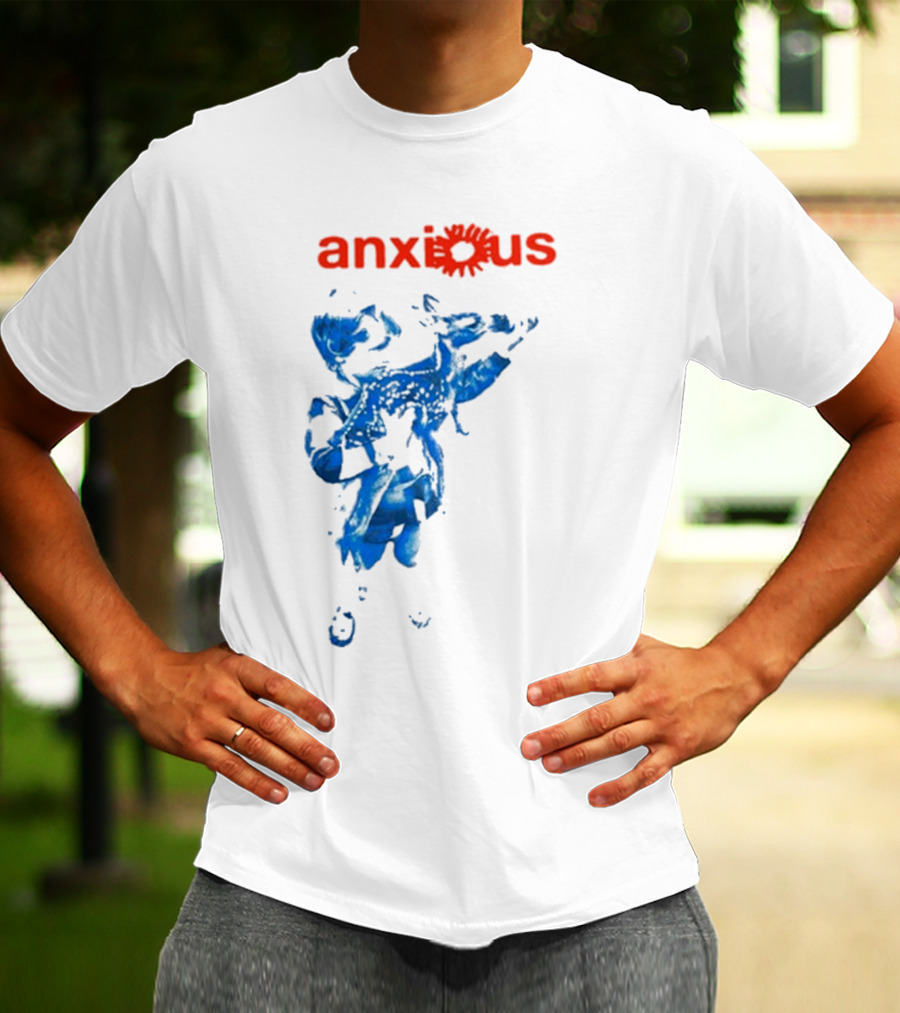 Anxious Blue Abstract Deer Kid T-Shirt