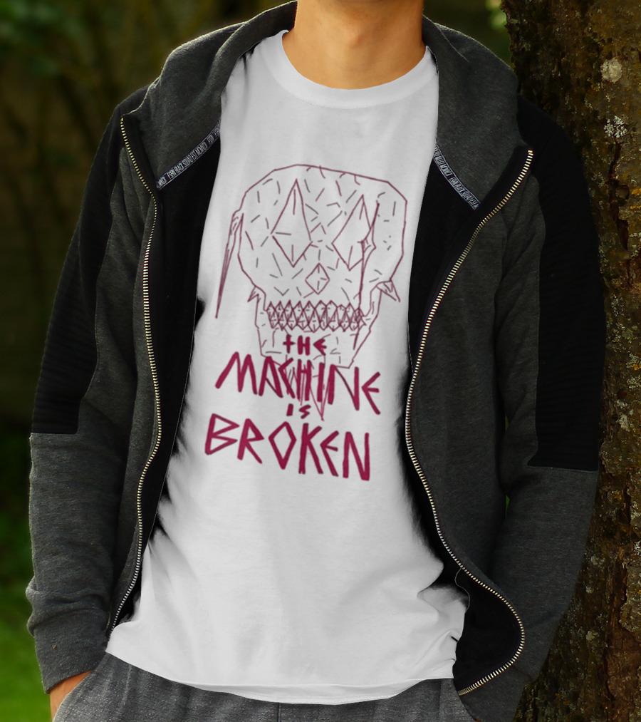Arcadefire The Machine Is Broken Skull Illustration T-Shirt
