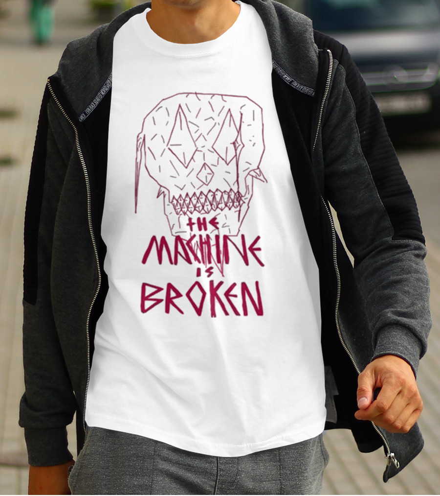 Arcadefire The Machine Is Broken Skull Illustration T-Shirt