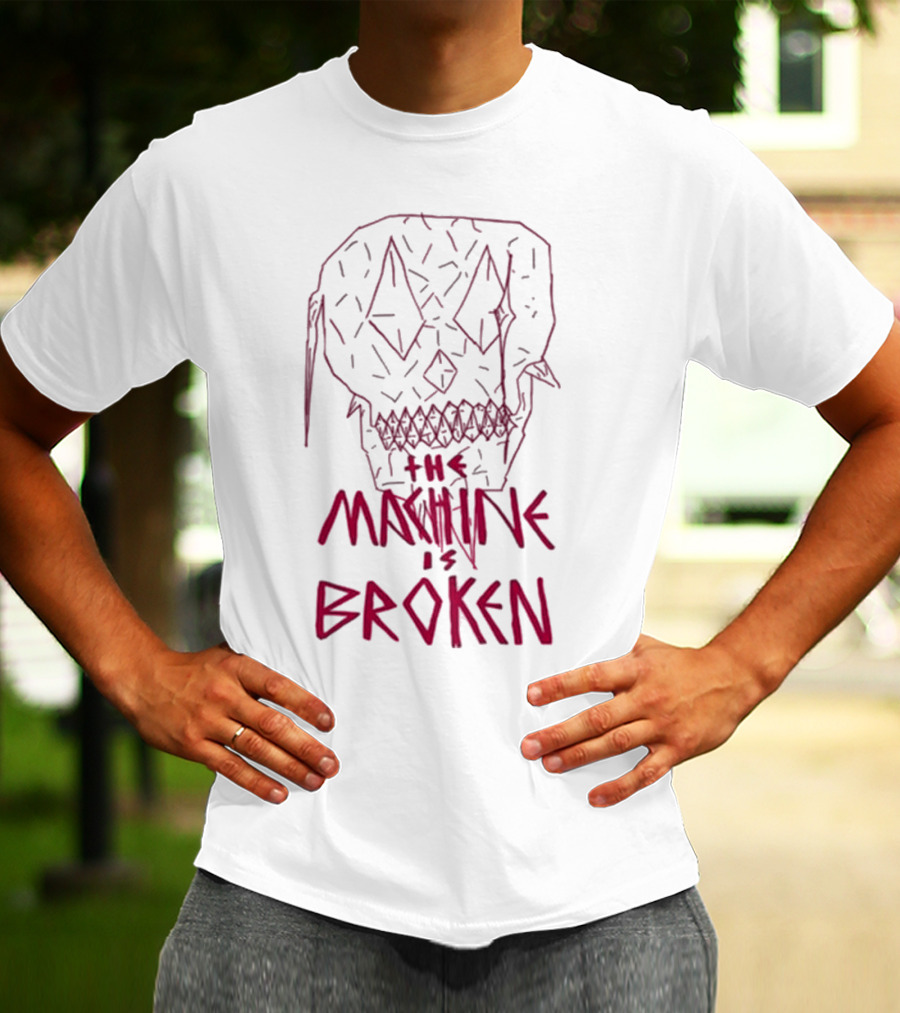 Arcadefire The Machine Is Broken Skull Illustration T-Shirt
