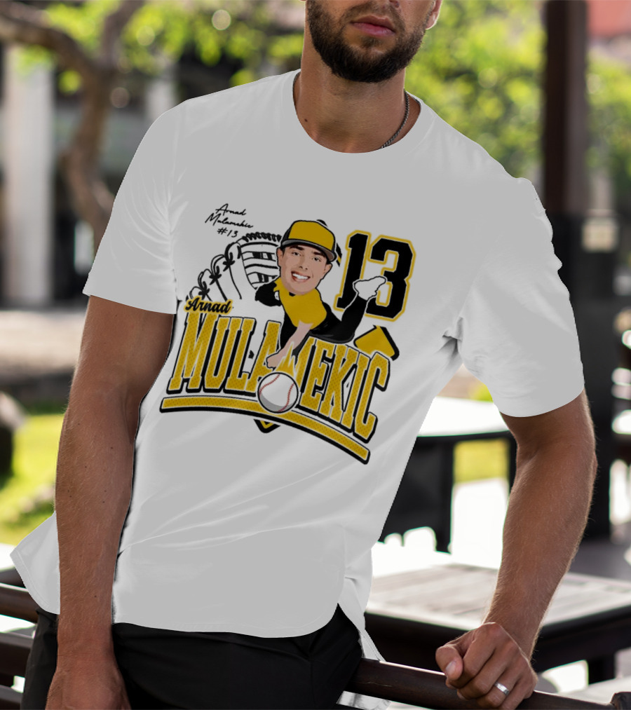 Arnad Mulamekic Baseball 13 Player Underhand Catcher Yellow Outfit T-Shirt