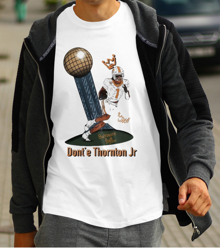 Baltimore Built Dont’e Thornton Jr Football Icon With Crown And Trophy T-Shirt