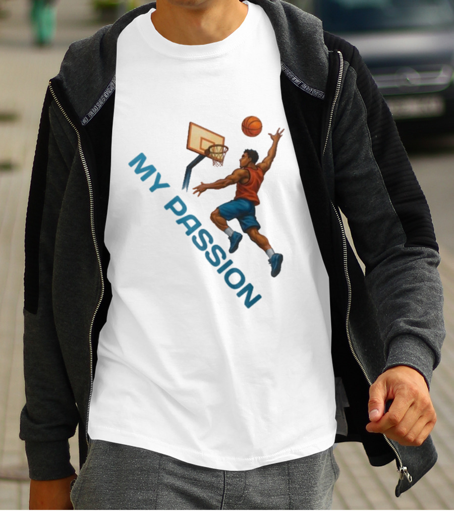 Basketball My Passion Dunking Athlete Dynamic Move T-Shirt