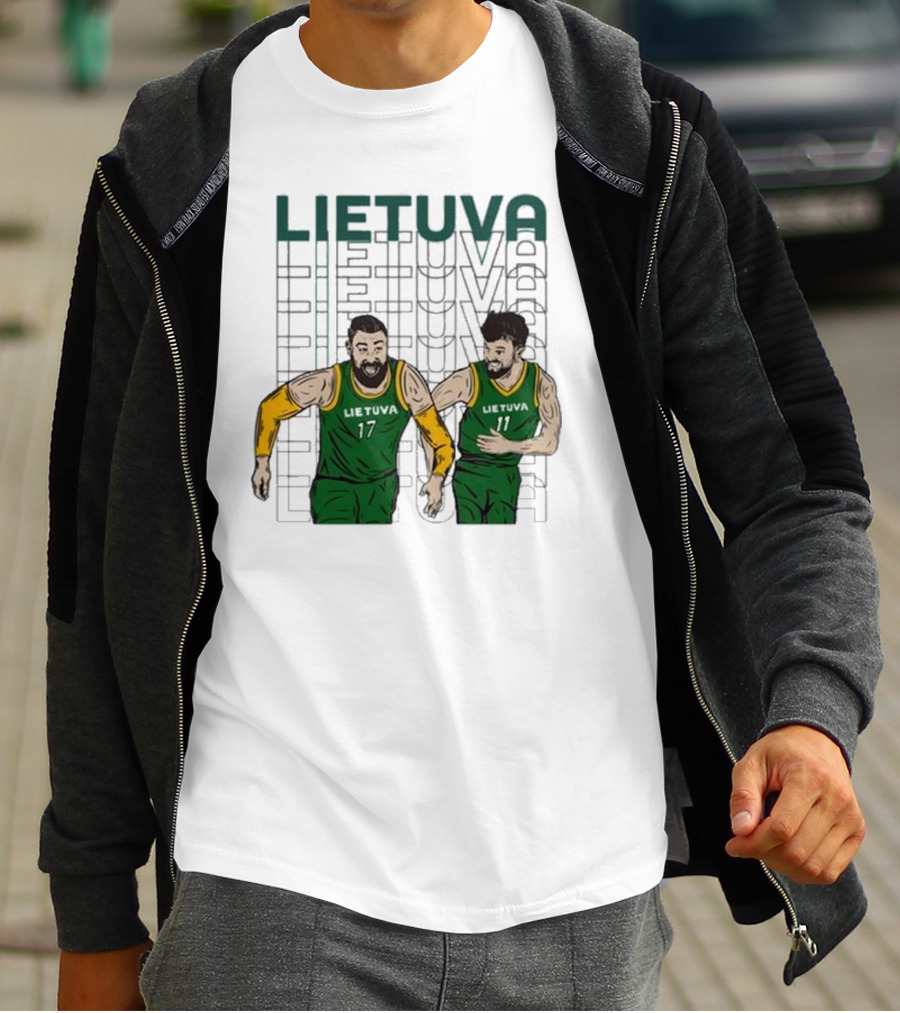 Lietuva Basketball Players Bokštai 17 Running Team Spirit T-Shirt