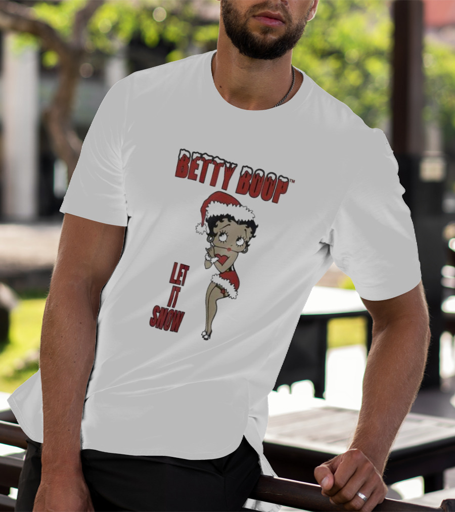 Betty Boop Santa Outfit Let It Snow T-Shirt