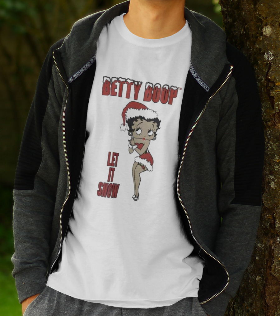 Betty Boop Santa Outfit Let It Snow T-Shirt