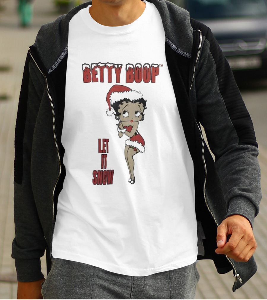 Betty Boop Santa Outfit Let It Snow T-Shirt