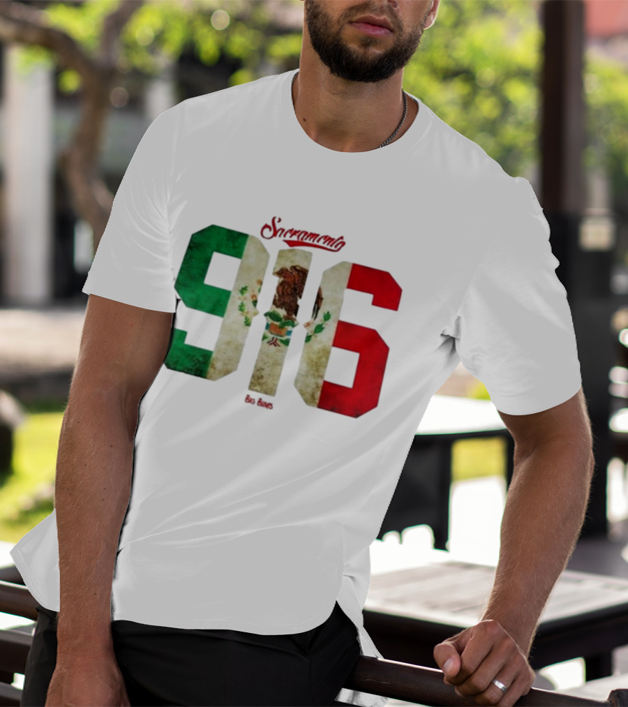 Sacramento 916 Big Boys Mexican Flag Design T-Shirt