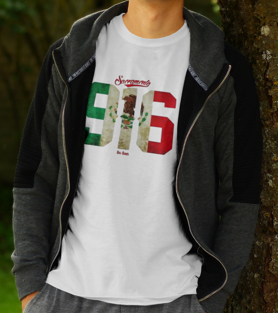 Sacramento 916 Big Boys Mexican Flag Design T-Shirt