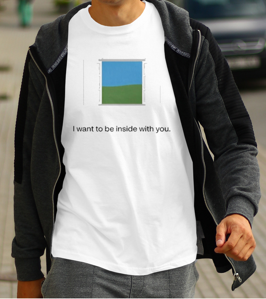 Bon Iver Blue Sky Green Field Window I Want To Be Inside With You T-Shirt