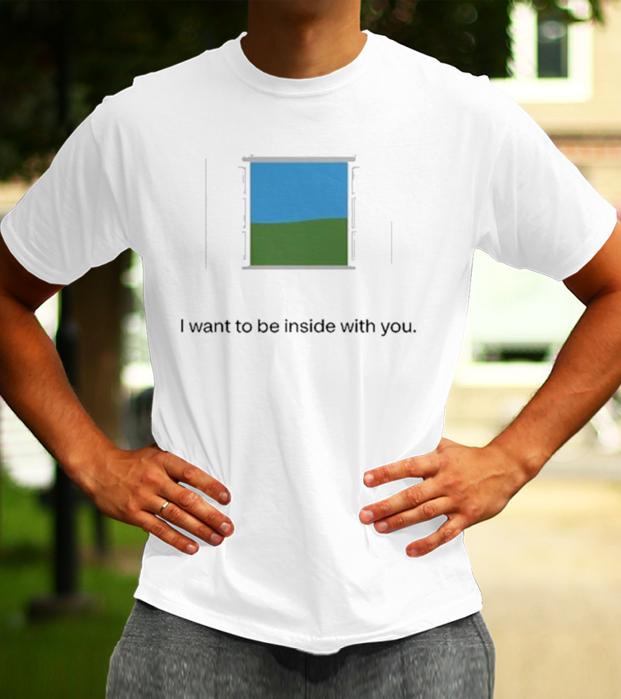 Bon Iver Blue Sky Green Field Window I Want To Be Inside With You T-Shirt